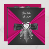 Elegant Deep Pink Black Alle keren Kaart (Voorkant / Achterkant)