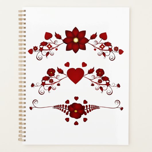 Elegant Deep Red Floral Flourish (Devant)