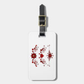 Elegant Deep Red Floral Flourish Bagagelabel (Voorkant verticaal)