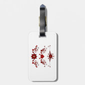 Elegant Deep Red Floral Flourish Bagagelabel (Achterkant verticaal)