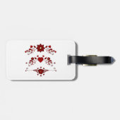 Elegant Deep Red Floral Flourish Bagagelabel (Achterkant horizontaal)