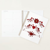 Elegant Deep Red Floral Flourish Planner (Display)