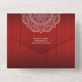 Elegant Deep Red Indian Wedding (geen Env nodig) All In One Uitnodiging (Achterkant)