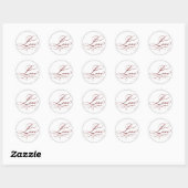 Elegant Deep Red Script Love Sticker (Vel)