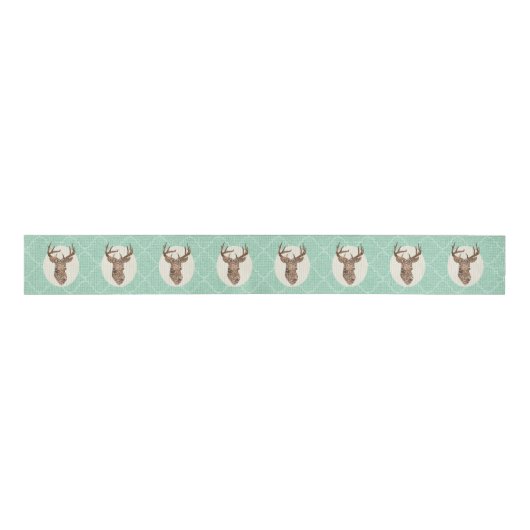 Elegant Deer Antlers Rustic country Weddenschap Grosgrain Lint (Voorkant)