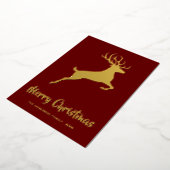 Elegant Deer Red en Gold Folie Feestdagenkaart (Gedraaid)