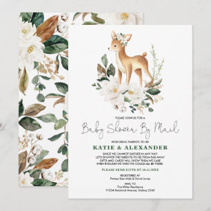 Elegant Deer Woodland Fawn Baby shower per post Kaart