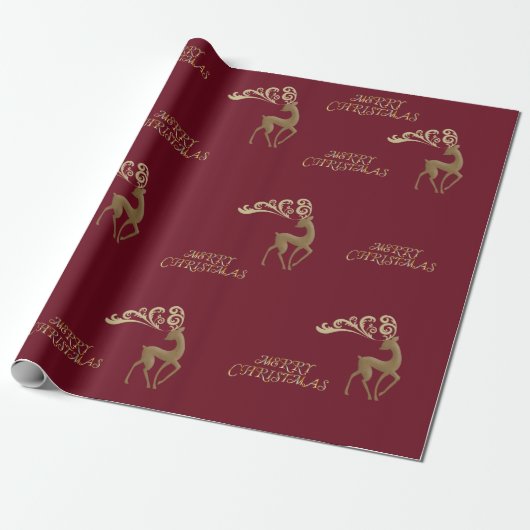 Elegant Deer Wrapping Paper Cadeaupapier (Uitgerold)
