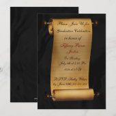 élégant défilement Graduation party Invitation (Devant / Derrière)