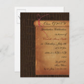 élégant défilement Graduation party Invitation (Devant / Derrière)