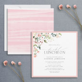 Élégant déjeuner nuptial Floral Pink Invitation