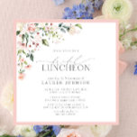 Élégant déjeuner nuptial Floral Pink Invitation<br><div class="desc">L'Élégante Invitation botanique florale de la nuptiale rose est une façon traditionnelle de célébrer et de remercier vos demoiselles d'honneur devant le mariage, pour toute l'aide qu'elles vous ont apportée avec votre mariage. Ce design d'invitation présente un bouquet floral de roses d'aquarelle douce dans les tons rose vif, pêche et...</div>