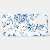 Elegant Delft Blue en White Floral Case-Mate iPhone Case (Achterkant (horizontaal))