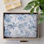 Elegant Delft Blue en White Floral Tissuepapier (Geschenk)