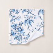 Elegant Delft Blue et White Floral (Gant de toilette)