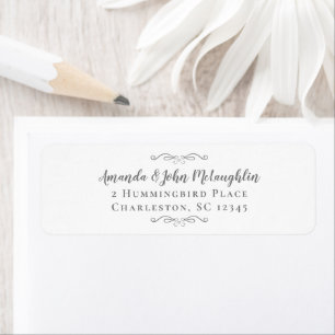 Elegant Delicaat Grijs Calligrafie Retouradres Etiket