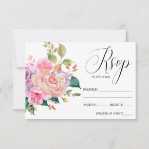 Elégant délicat mariage de bouquet rose RSVP