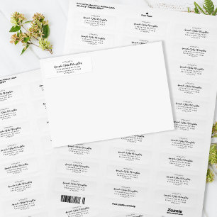 Elegant Delicate Black Calligraphy Return Address Etiket