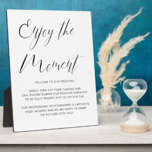 Elegant Delicate Calligraphy Unplugged Wedding Fotoplaat