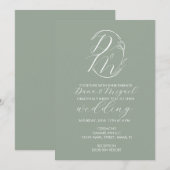 Elegant Delicate Floral Wedding Logo Monogramed A Kaart (Voorkant / Achterkant)