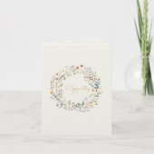 Elegant delicate floral wreath Sympathy card Bedankkaart (Voorkant)