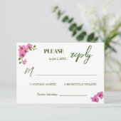 Elegant Delicate Paarse Orchids Bohemian RSVP Card (Staand voorkant)