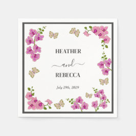 Elegant Delicate Paarse Orchids Bohemian Wedding Servet