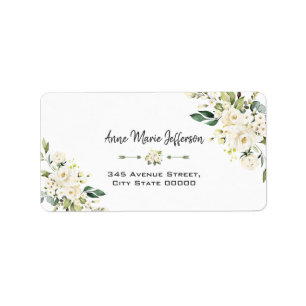 Elegant Delicate White Cream Floral Wedding Etiket