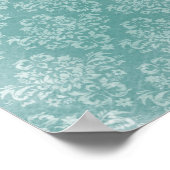 Elegant demaspatroon wit getande scheur poster (Hoek)