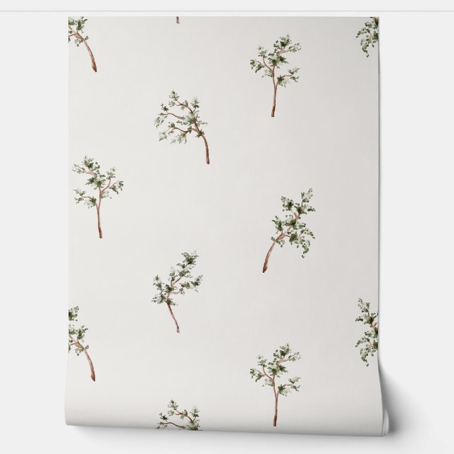 Elegant dennenboom behang (Afrollen)