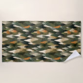 Elegant dennenboompatroon | rustiek bos strandlaken (Voorkant)