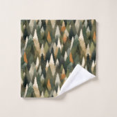 Elegant dennenbos boompatroon bad handdoek (Wasdoekje)