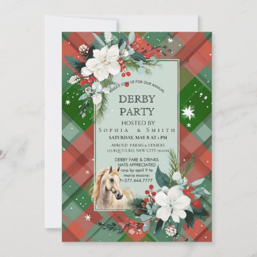 Elegant Derby Party Horse Invitation Card (Devant)