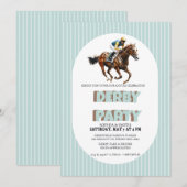 Elegant Derby Party Invitation for Horse Racing Ce (Devant / Derrière)