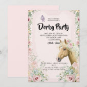 Elegant Derby Party Invitation with Floral Accents (Devant / Derrière)