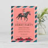Elegant Derby Party Invitation with Horse Artt (Debout devant)