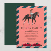 Elegant Derby Party Invitation with Horse Artt (Devant / Derrière)