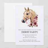 Elegant Derby Party Invitation with Horse Illustra (Devant / Derrière)