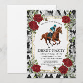Elegant Derby Party Invitation with Horse Racing I (Devant / Derrière)