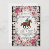 Elegant Derby Party Invitation with Horse Racing I (Devant)