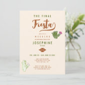 Elegant Desert Cactus Rust Bachelorette Weekend Kaart (Staand voorkant)