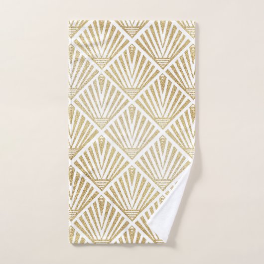 Elégant design art déco en palmier doré (Serviette à main)