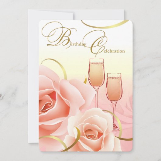 Elegant Design Birthday Party Custom Invitations Kaart (Voorkant)