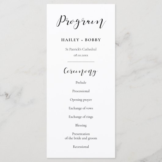 Elegant design bruiloft programma (Voorkant)