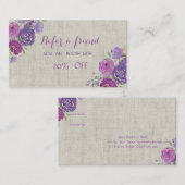 Elégant Design, Fleurs Carte de référence (Devant / Derrière)