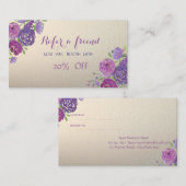 Elégant Design, Fleurs Carte de référence (Devant / Derrière)