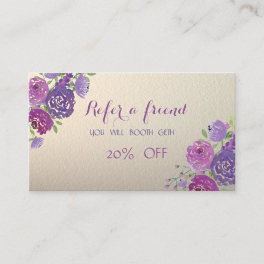 Elégant Design, Fleurs Carte de référence (Devant)