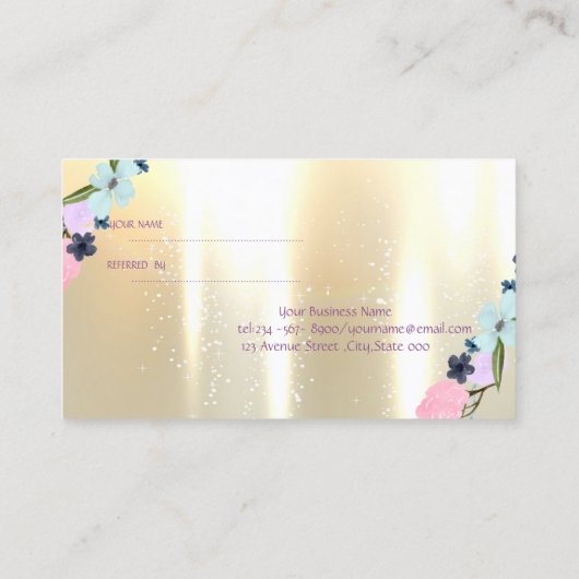 Elégant Design, Fleurs Carte de référence (Dos)