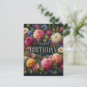 Elégant design floral carte postale Anniversaire (Debout devant)