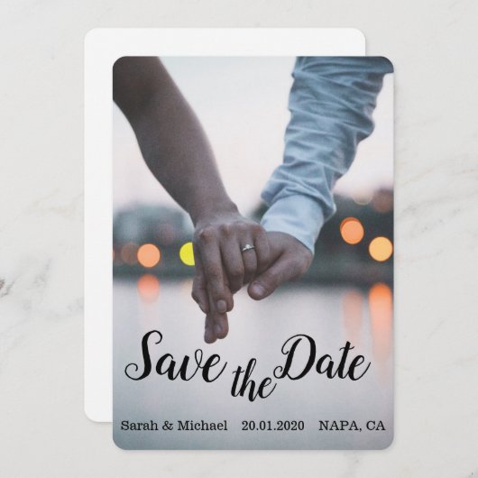 Elegant design/foto save the date (Voorkant / Achterkant)